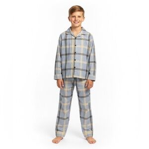 Youth Wondershop Blue and White Plaid Kids Pajama Set Size 8